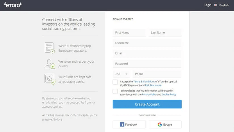 open account with etoro